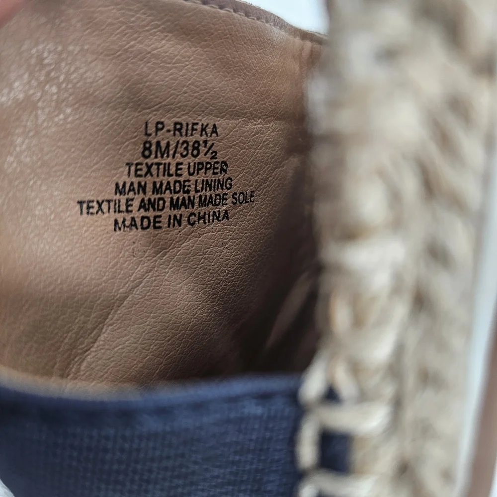 Lucky Brand Navy Canvas Espadrille Slingback Flats